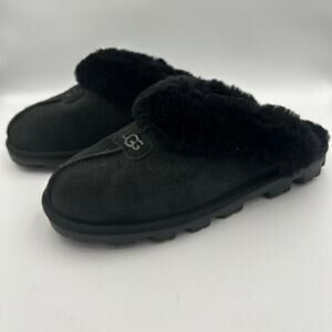 Ugg Coquette Slippers Women’s Luxury Sheepskin & Fur Casual Comfy Black Size 10